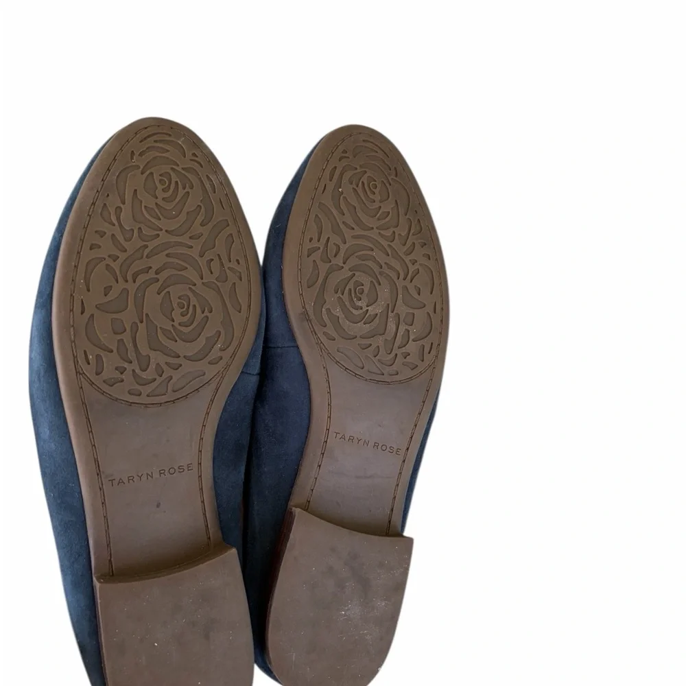 Taryn Rose Blythe navy suede mule with rosette detail. - Picture 8 of 8